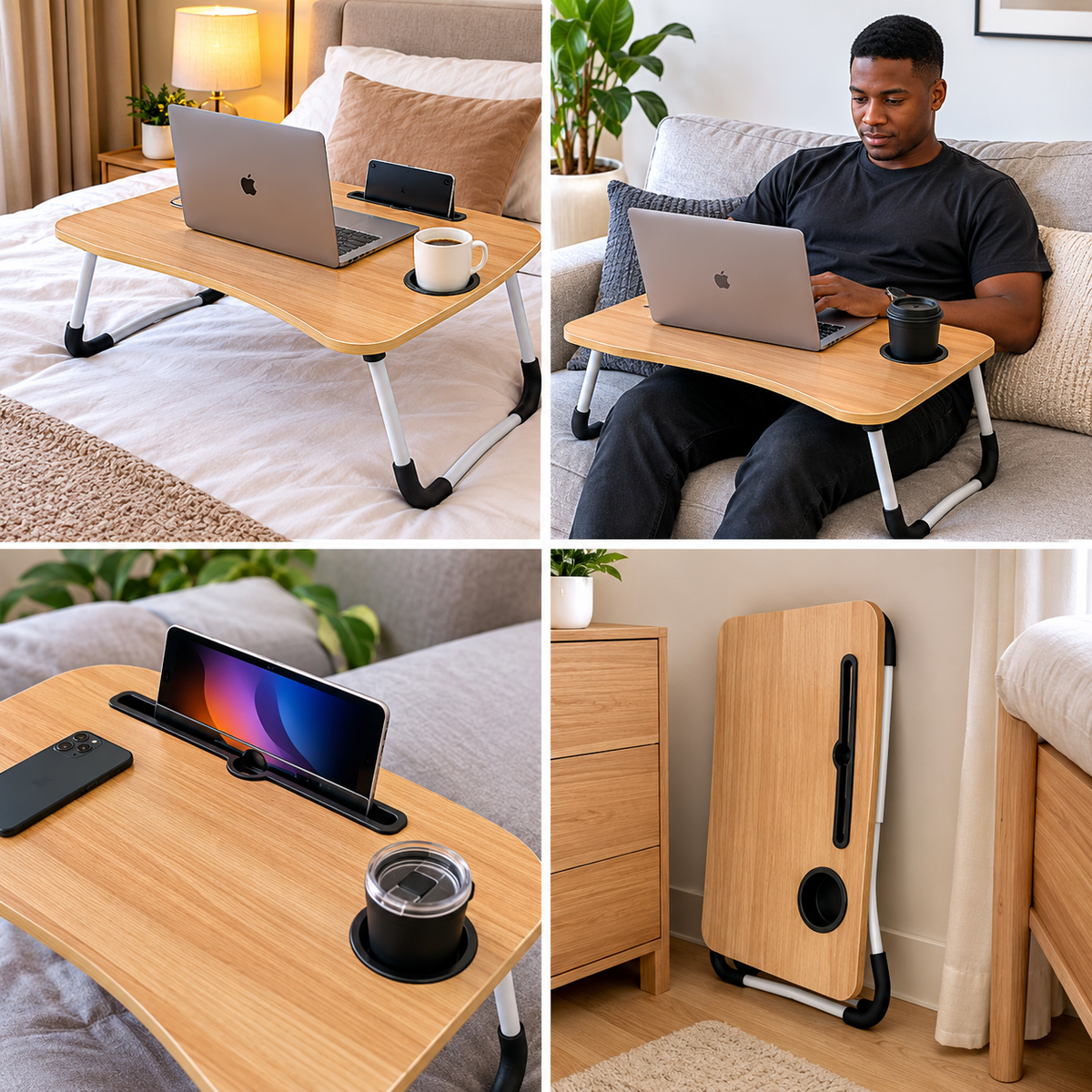 🛏️ Table de lit pliable multifonction