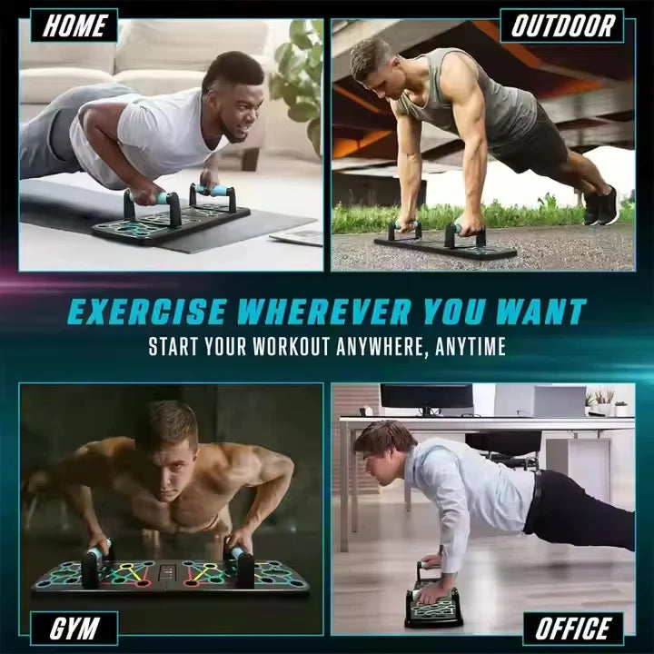 Planche de Pompes Multifonction Pliable – Push-Up Board 14-en-1