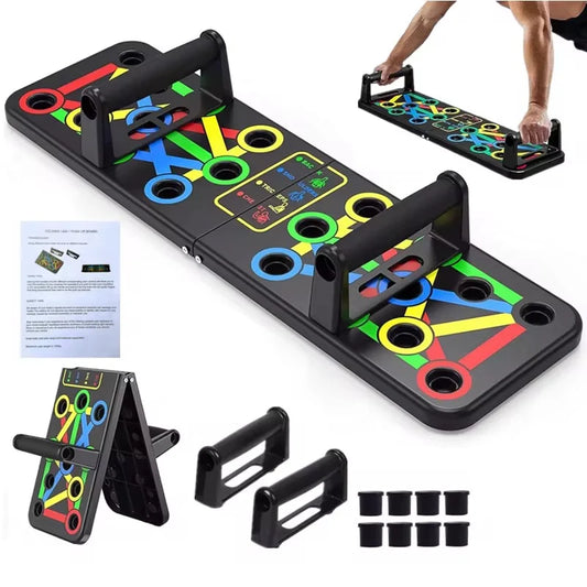 Planche de Pompes Multifonction Pliable – Push-Up Board 14-en-1