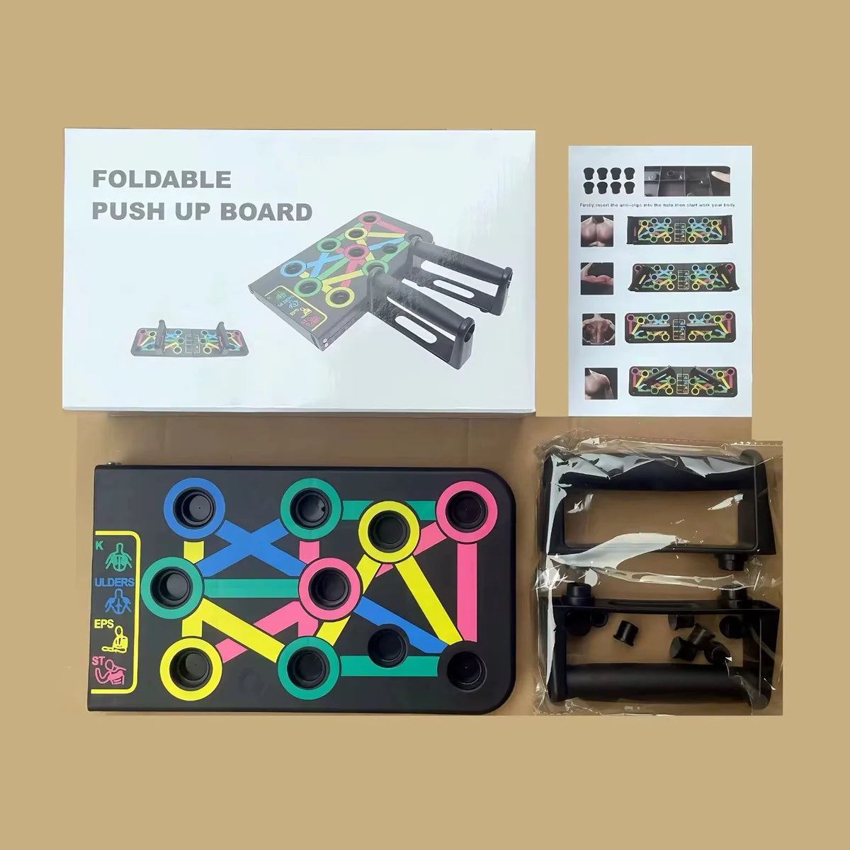 Planche de Pompes Multifonction Pliable – Push-Up Board 14-en-1